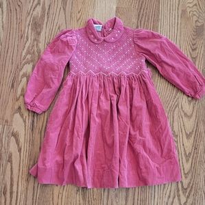 Girls Dress Pink Corduroy with Smocking, size 4T